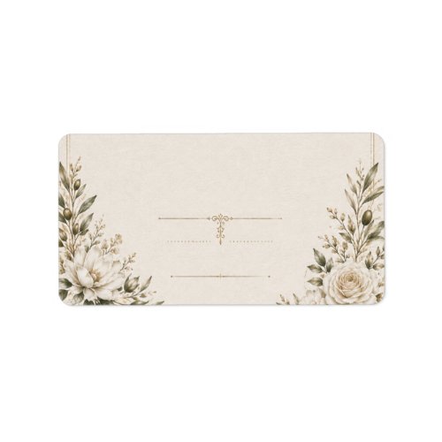 Elegant Ivory Wedding Invitation with Champagne Label