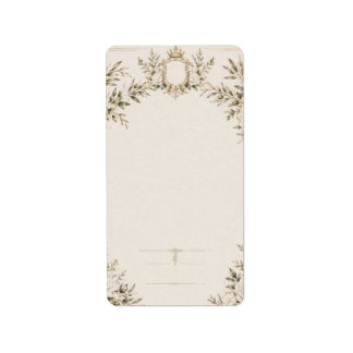 Elegant Ivory Wedding Invitation with Champagne  Label