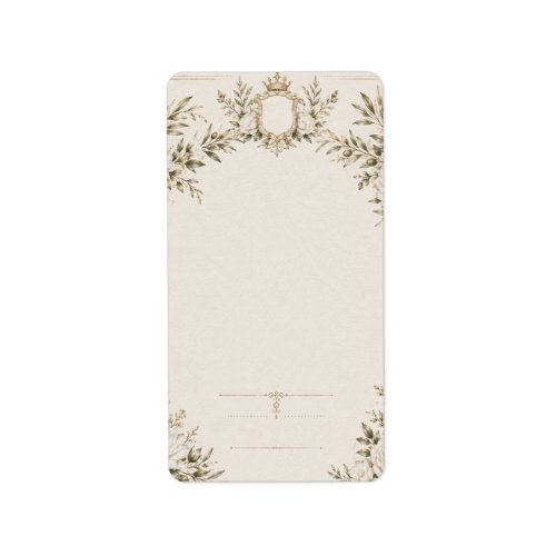 Elegant Ivory Wedding Invitation with Champagne Label