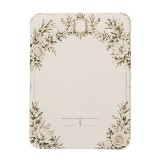Elegant Ivory Wedding Invitation with Champagne  Magnet