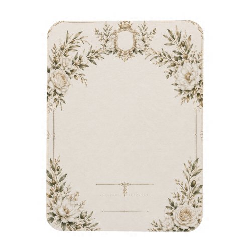 Elegant Ivory Wedding Invitation with Champagne Magnet