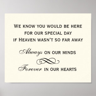 Elegant Ivory Wedding Memorial Sign