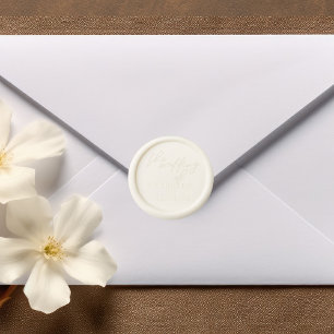 Elegant Ivory Wedding Personalized Wax Seal Sticker