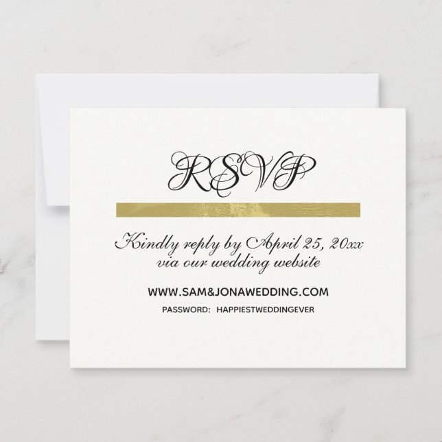 Elegant Ivory Wedding RSVP (Front)