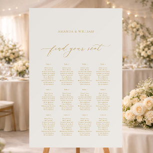 Elegant Ivory Wedding Seating Chart Foam Board