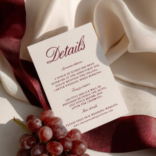 Elegant Ivory Wedding Website Enclosure Card