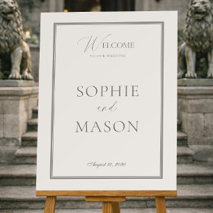 Elegant Ivory Wedding Welcome Sign