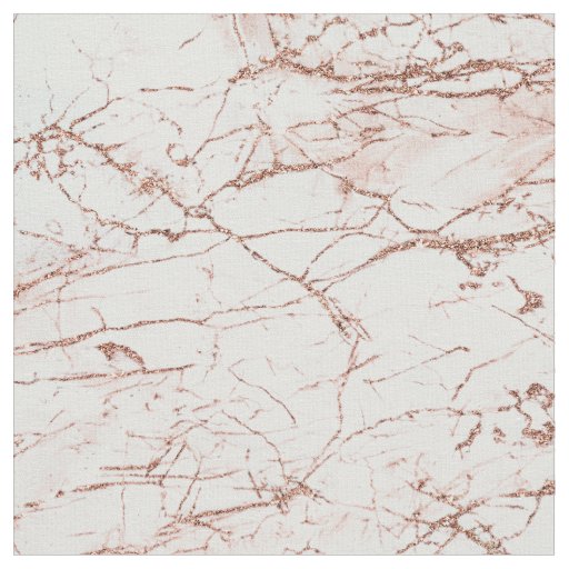 Elegant ivory white faux rose gold glitter marble fabric