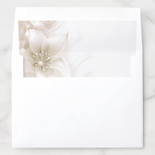 Elegant Ivory White Flowers Envelope Liner