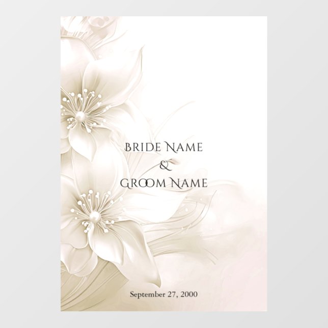 Elegant Ivory White Flowers Floor Decal (Front)