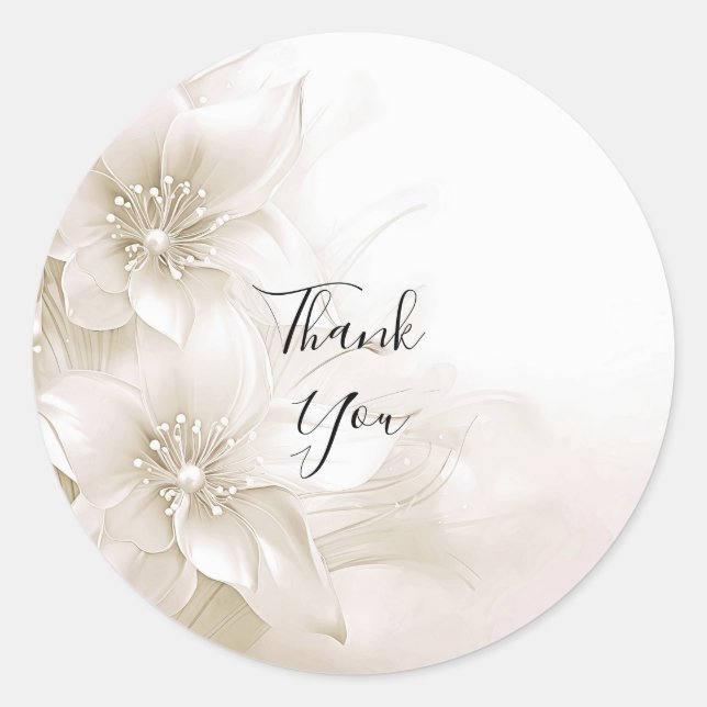 Elegant Ivory White Flowers Sticker (Front)