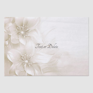 Elegant Ivory White Flowers Tissue Paper