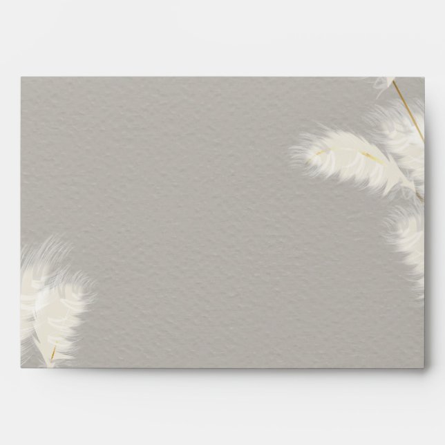 Elegant Ivory White Pampas Grass Envelope (Front)