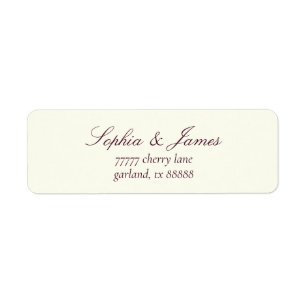 Elegant Ivory Wine Wedding Return Address Label