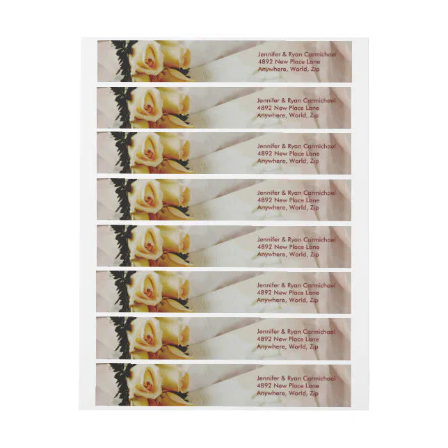Wrapping Address Labels Elegant Ivory Yellow Roses Wrap Address Labels | Zazzle