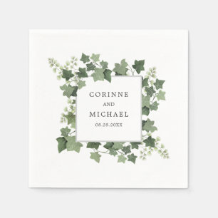 Elegant Ivy and Fern Greenery Wedding Napkins