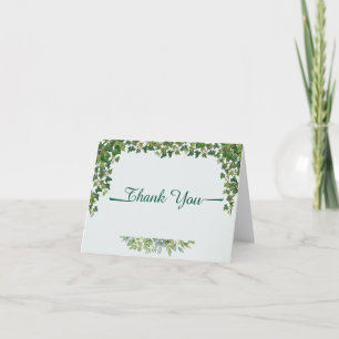 Elegant Ivy Greenery Botanical Wedding Table Numbe Letterpress Thank You Card