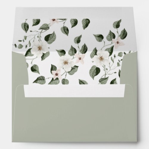 Elegant Ivy Greenery Leaves Wedding Envelope
