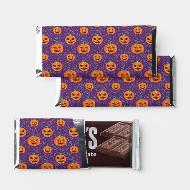Elegant Jack O' Lanterns Hershey Bar Favors (Front)