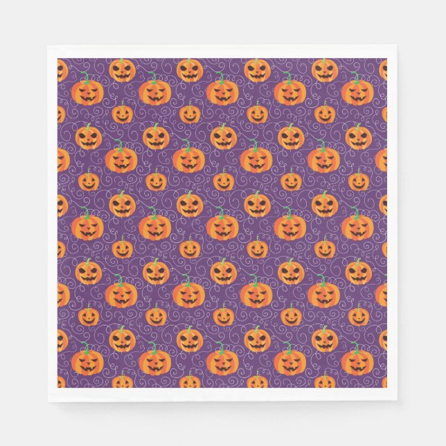 Elegant Jack O' Lanterns Napkins (Front)