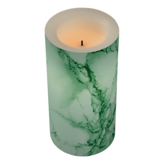 Elegant Jade Marble Flameless Candle