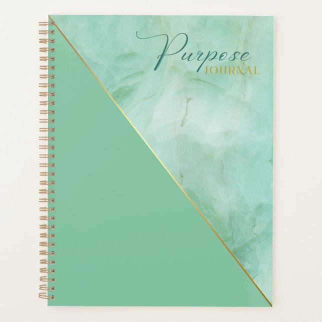 Elegant Jade Marble Purpose Journal Planner (Front)