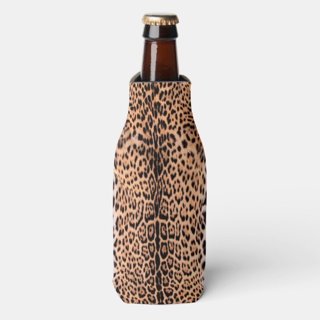 Elegant Jaguar Fur Custom Template Bottle Cooler (Bottle Front)
