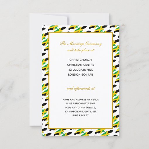 Elegant JAMAICA with Gold Script Wedding Invitation Zazzle