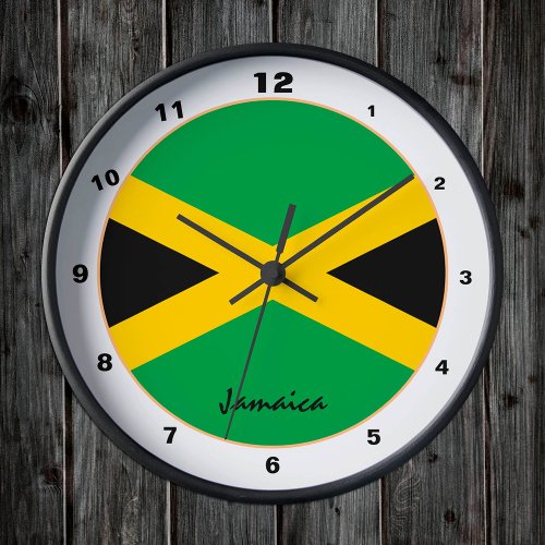 Elegant Jamaican Flag Jamaica Home  design Round Clock
