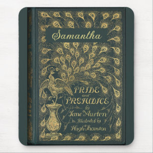 Elegant Jane Austen Pride and Prejudice Book Cover Mouse Pad