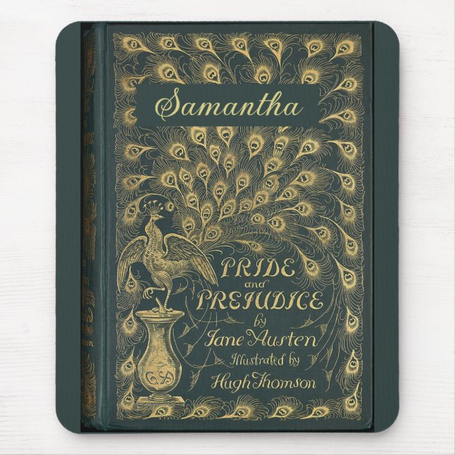 Elegant Jane Austen Pride and Prejudice Book Cover Mouse Pad (Front)
