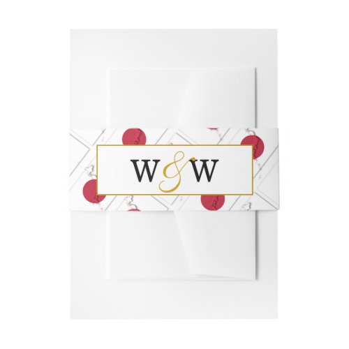 Elegant JAPAN Monogram Wedding Celebration Invitation Belly Band