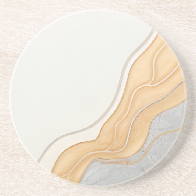 Elegant Japandi Inspired Sandstone Coaster (Front)