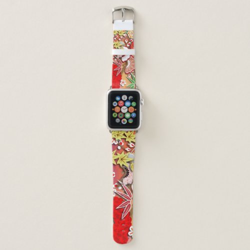 Elegant Japanese Autumn Kimono Apple Watch Band