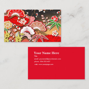 Elegant Japanese Autumn Kimono Business Card