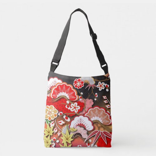 Elegant Japanese Autumn Kimono Crossbody Bag
