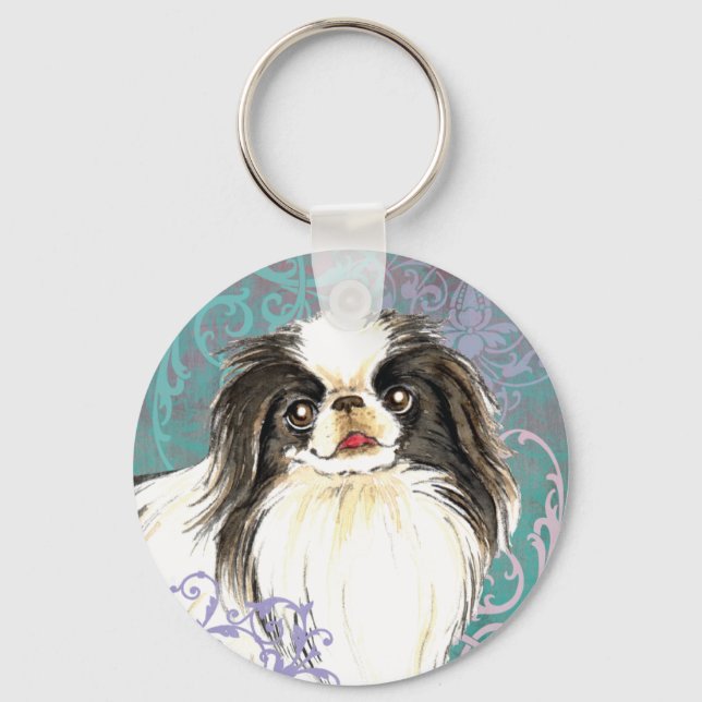Elegant Japanese Chin Keychain (Front)