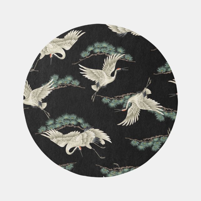 Elegant Japanese crane: artistic depiction. Rug (Front)