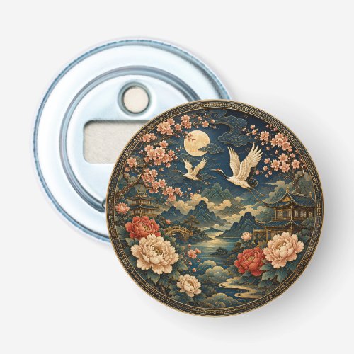 Elegant Japanese Crane Moon Landscape Kids T-Shirt Bottle Opener