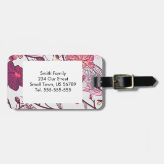 Elegant Japanese Flowers Pattern Luggage Tag