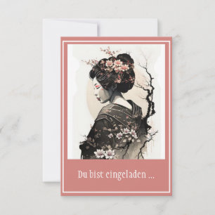 Elegant Japanese geisha - Invitation