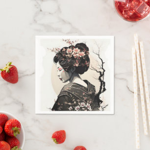 Elegant Japanese Geisha -  Napkins