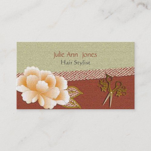 Elegant Japanese Kimono Hair Stylist  Business Card