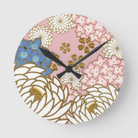 Elegant Japanese pattern Favor Box Throw Pillow St Round Clock
