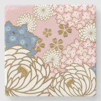 Elegant Japanese pattern Favor Box Throw Pillow Stone Coaster