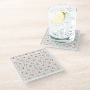 Elegant Japanese Plum Blossom Glass Coaster