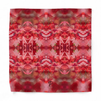 Elegant Japanese Red Maple Leaves Monogrammed Bandana