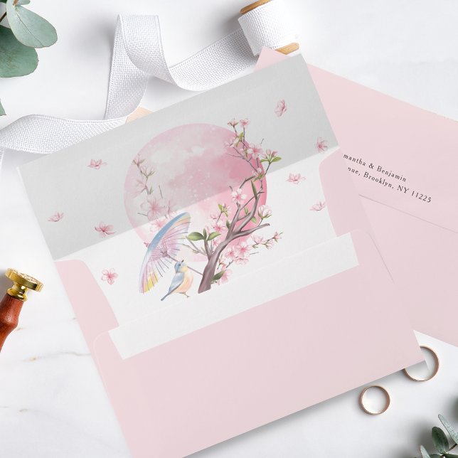 Elegant Japanese Sakura Cherry Blossom Wedding Envelope (Creator Uploaded)