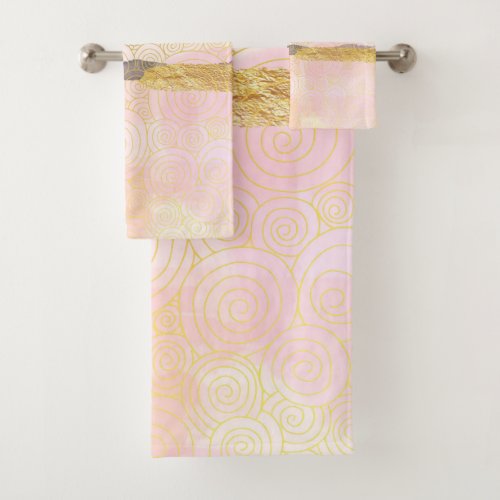 Elegant Japanese Style Abstract Waves Artwork  Bath Towel Set