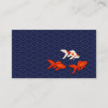 Elegant Japanese Style Seigaiha &amp; Goldfish Business Card
